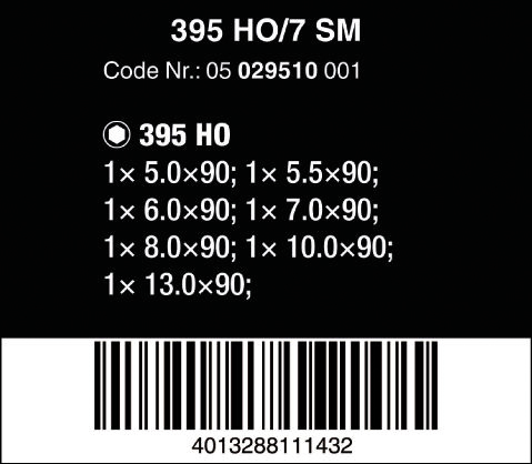 Набор отверток под шпильку 395 HO/7 SM WERA 05029510001