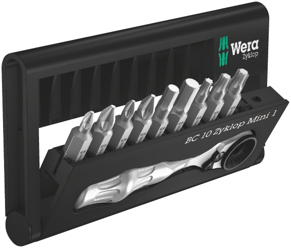 Набор бит с трещоткой 1/4" Zyklop Mini WERA 05073645001