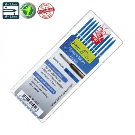 4041 Набор сменных стержней к карандашам Pica Dry 3030 special blue (10шт.)
