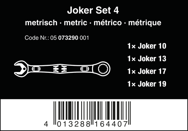 Набор гаечных ключей с трещоткой Joker Wera 05073290001
