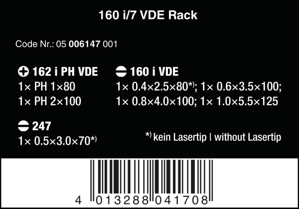 Набор отверток Kraftform Plus 100 VDE 1000V Wera 05006147001