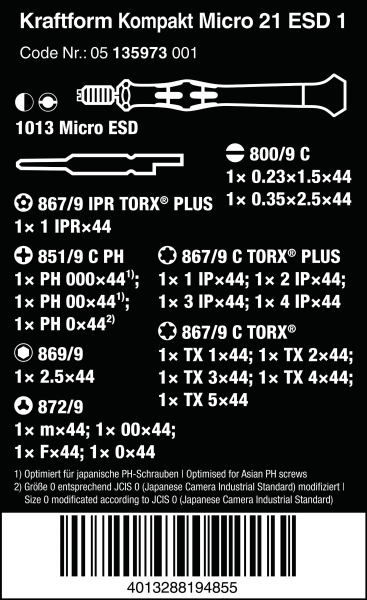 Набор отверток Micro-Set/11 ESD WERA 05135973001