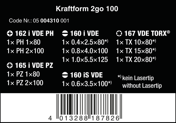 Набор отверток WERA Kraftform 2go VDE 1000V 05004310001
