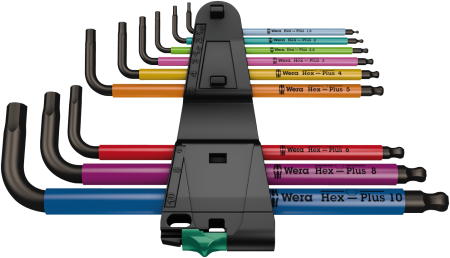 Набор Г-образных ключей (цветн., метрич.) 950/9 Hex-Plus Multicolour WERA 05022089001