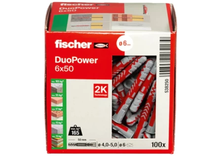 Дюбель 6*50мм FISCHER DuoPower 538250