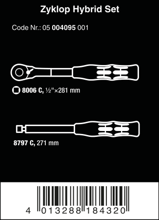 Набор Zyklop Hybrid 1/2" Wera 05004095001
