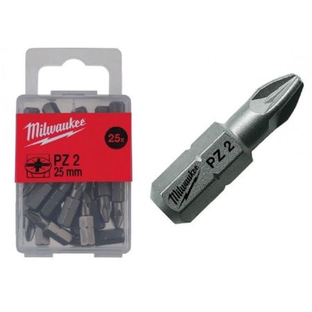 Биты 25шт Milwaukee PZ2 25мм 4932399590