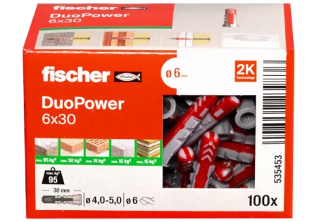 Дюбель 6*30мм FISCHER DuoPower 535453