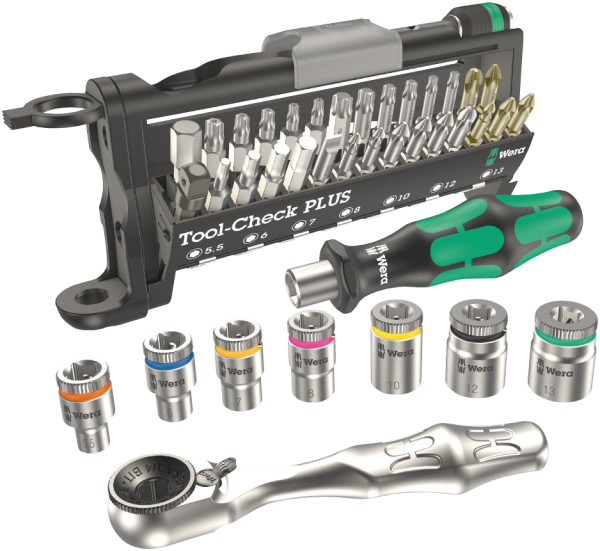 Набор бит и головок трещоткой 1/4" Tool-Check PLUS WERA 05056490001