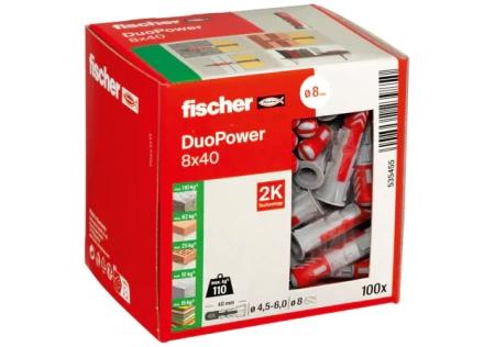Дюбель 8*40мм FISCHER DuoPower 535455