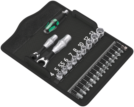 Трещотка с набором бит и головок Kraftform Kompakt Zyklop Mini 2 Wera 05135918001