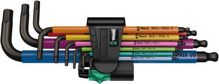 Набор Г-образных ключей (цветн., метрич.) 950/9 Hex-Plus Multicolour SB WERA 05073593001