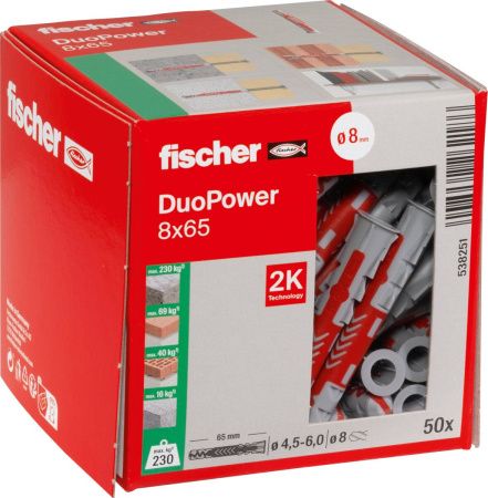 Дюбель 8*65мм FISCHER DuoPower 538251