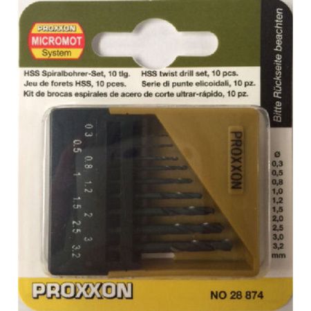 Набор свёрл 0.3 - 3.2 мм. HSS (10 шт.) Proxxon (28874)