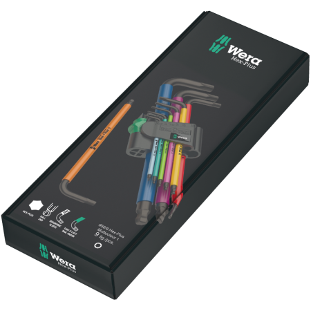 Набор Г-образных ключей (цветн., метрич.) 950/9 Hex-Plus Multicolour SB WERA 05073593001