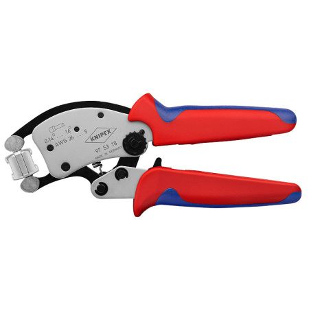 975318 KNIPEX Twistor16 Самонастраивающийся инструмент для опрессовки контактных гильз с поворотной опрессовочной головкой