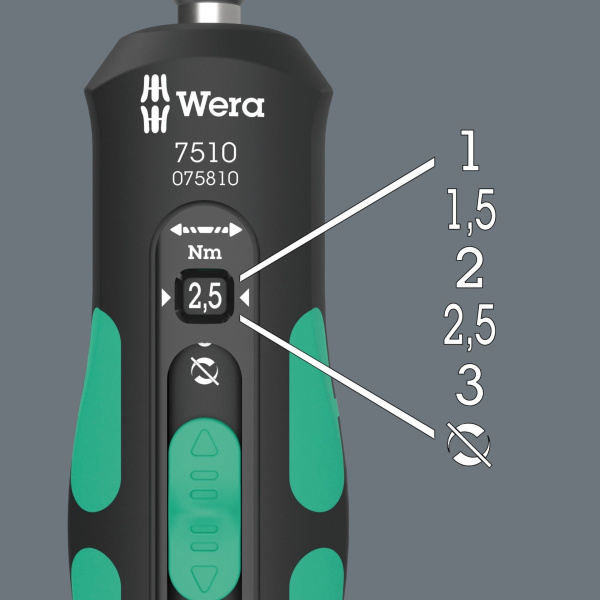 Динамометрическая отвёртка 7510 Kraftform Safe-Torque Speed 1-3 Нм WERA 05075810001