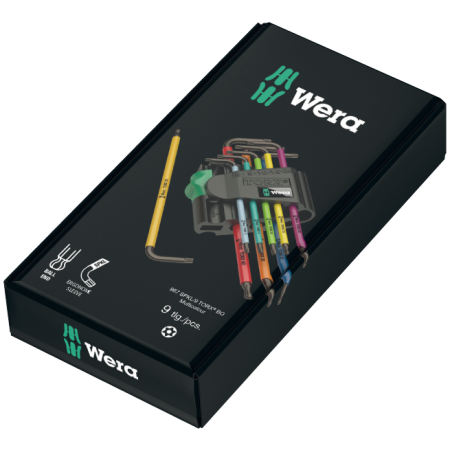 Набор Г-образных ключей (цветн.) 967/9 TORX BO Multicolour 1 SB WERA 05073599001