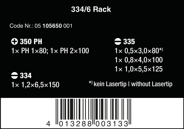 Набор отверток Kraftform Plus Lasertip Wera 05105650001